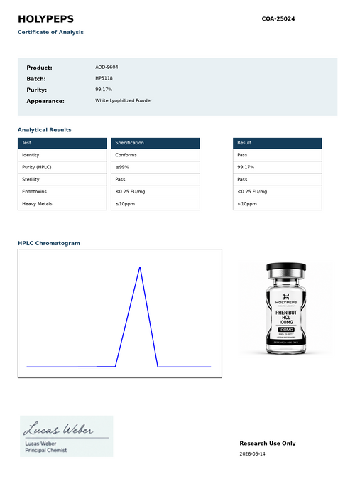 AOD-9604 100MG - Metabolic Fat-Burning Enhancement