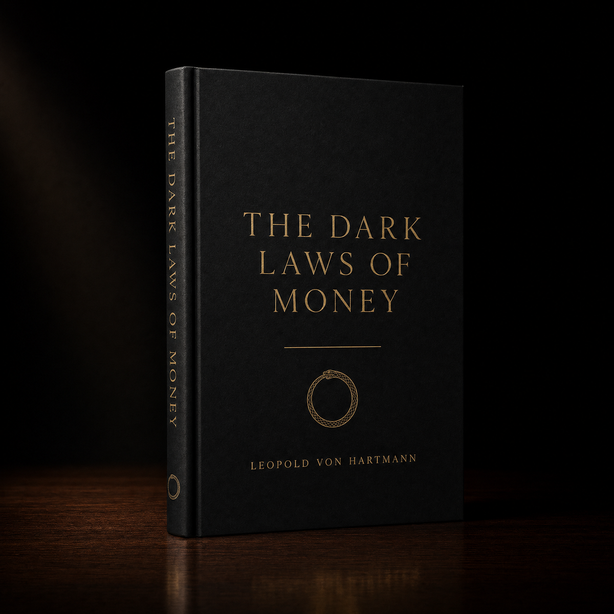 The Dark Laws of Money hardcover on desk